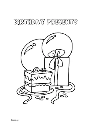 Free Printable Birthday Presents Coloring Pages for Kids