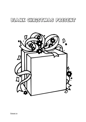 Free Printable Blank Christmas Present Coloring Page for Kids