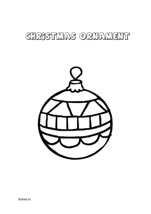 Free Printable Christmas Ornament Coloring Page for Kids 1