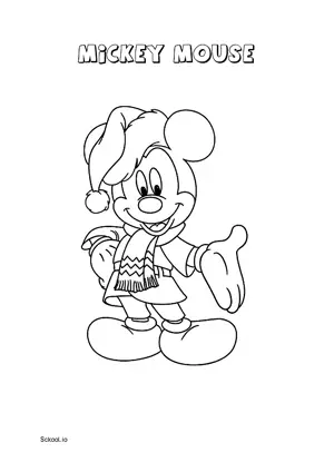 Free Printable Mickey Mouse Christmas Coloring Pages for Kids