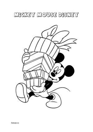 Free Printable Mickey Mouse Disney Christmas Coloring Pages for Kids