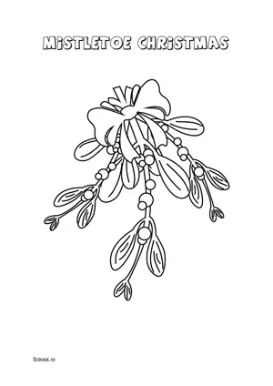 Free Printable Mistletoe Christmas Coloring Pages for Kids 2