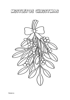 Free Printable Mistletoe Christmas Coloring Pages for Kids 3