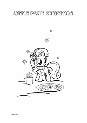 Free Printable Little Pony Christmas Coloring Pages scaled for Kids