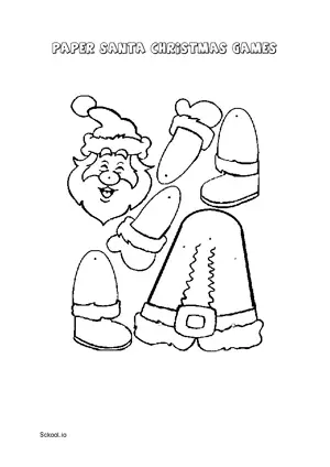 Free Printable Paper Santa Christmas Games Coloring Page for Kids