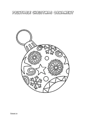 Free Printable Christmas Ornament Coloring Page for Kids