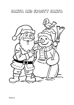 Free Printable Santa and Frosty Santa Coloring Pages for Kids