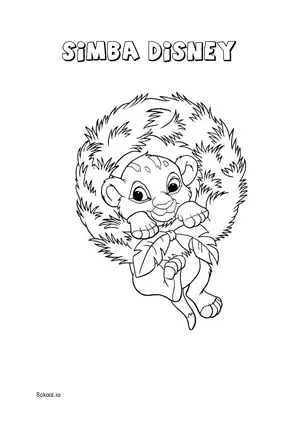 Free Printable Simba Disney Christmas Coloring Pages for Kids