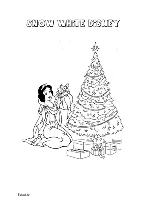 Free Printable Snow White Disney Christmas Coloring Pages for Kids