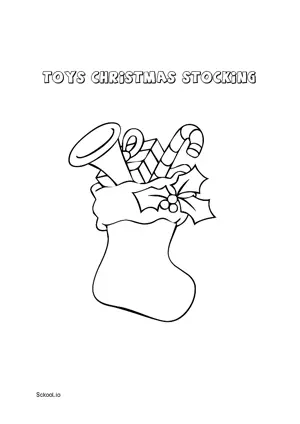 Free Printable Toys Christmas Stocking Coloring Pages for Kids