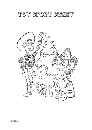 Free Printable Toy Story Disney Christmas Coloring Pages for Kids