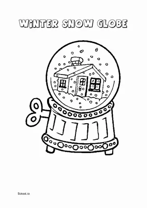 Free Printable Winter Snow Globe Coloring Pages for Kids