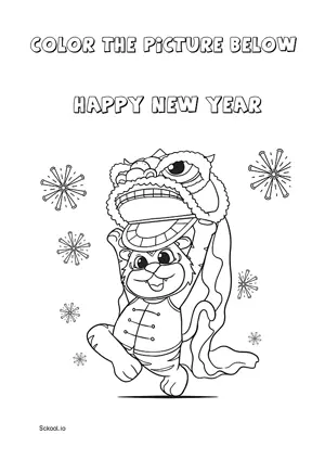 Free Printable New Year Coloring Page for Kids 5