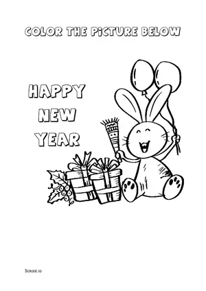 Free Printable New Year Coloring Page for Kids 7