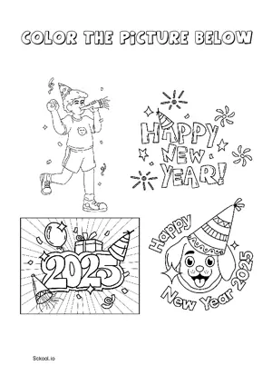 Free Printable New Year Coloring Page for Kids 10