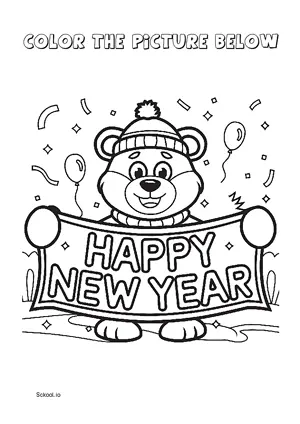 Free Printable New Year Coloring Page for Kids 13