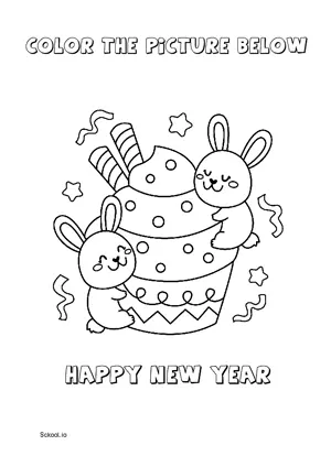 Free Printable New Year Coloring Page for Kids 14