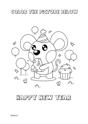 Free Printable New Year Coloring Page for Kids 15