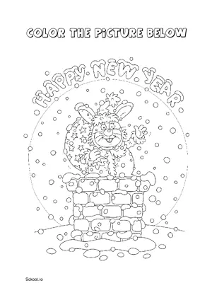 Free Printable New Year Coloring Page for Kids 17