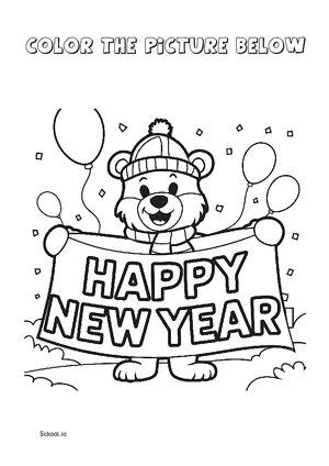 Free Printable New Year Coloring Page for Kids 18