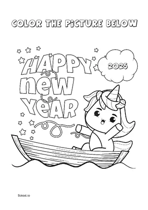 Free Printable New Year Coloring Page for Kids 20