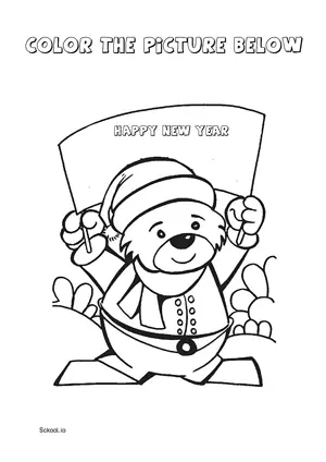 Free Printable New Year Coloring Page for Kids 22