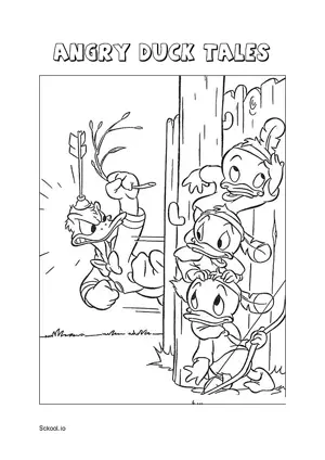 Free Printable Angry Duck Tales Coloring Page for Kids