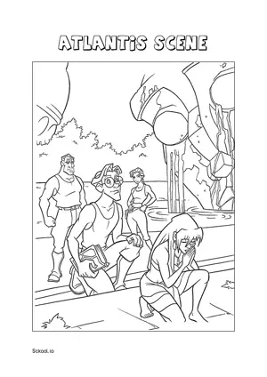 Free Printable Atlantis Scene Coloring Page for Kids