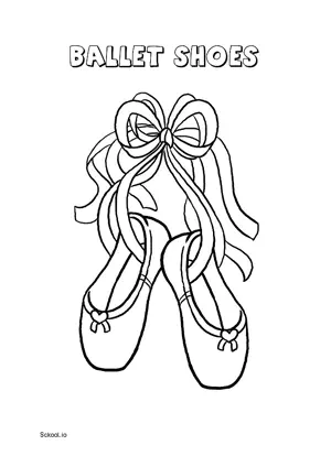 Free Printable Ballet Shoes Coloring Page for Kids