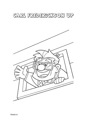 Free Printable Carl Frederickson Up Coloring Page for Kids