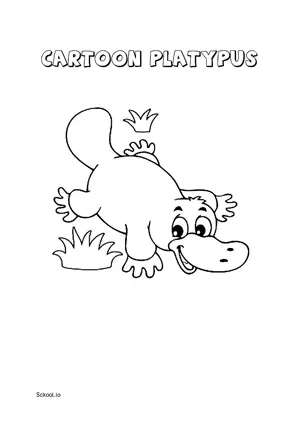 Free Printable Cartoon Platypus Coloring Page for Kids