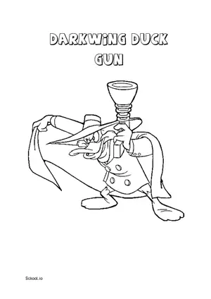 Free Printable Darkwing Duck Gun Coloring Page for Kids