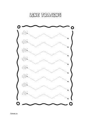 Free Printable Line Tracing Worksheets 2 For Kids Nursery/Kindergarten/Preschool