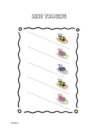 Free Printable Line Tracing Worksheets 11 For Kids Nursery/Kindergarten/Preschool