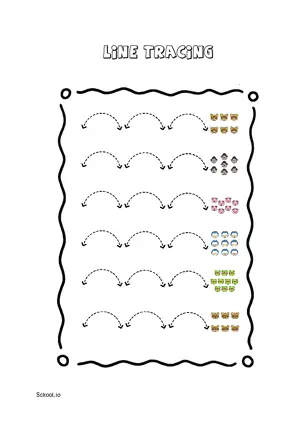 Free Printable Line Tracing Worksheets 27 For Kids Nursery/Kindergarten/Preschool