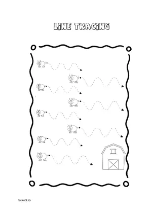 Free Printable Line Tracing Worksheets 34 For Kids Nursery/Kindergarten/Preschool