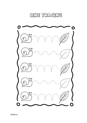 Free Printable Line Tracing Worksheets 46 For Kids Nursery/Kindergarten/Preschool