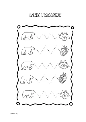 Free Printable Line Tracing Worksheets 49 For Kids Nursery/Kindergarten/Preschool