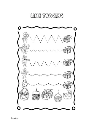 Free Printable Line Tracing Worksheets 54 For Kids Nursery/Kindergarten/Preschool