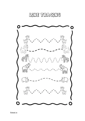 Free Printable Line Tracing Worksheets 56 For Kids Nursery/Kindergarten/Preschool