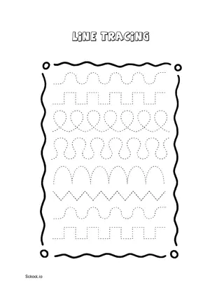 Free Printable Line Tracing Worksheets 57 For Kids Nursery/Kindergarten/Preschool