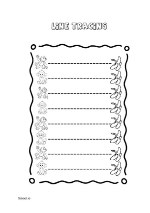 Free Printable Line Tracing Worksheets 61 For Kids Nursery/Kindergarten/Preschool