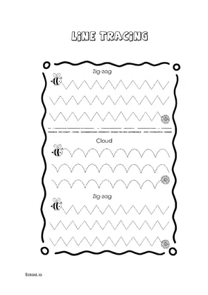 Free Printable Line Tracing Worksheets 66 For Kids Nursery/Kindergarten/Preschool