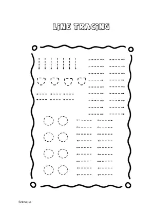 Free Printable Line Tracing Worksheets 88 For Kids Nursery/Kindergarten/Preschool