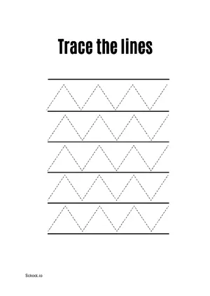 Free Printable Line Tracing Worksheets 94 For Kids Nursery/Kindergarten/Preschool