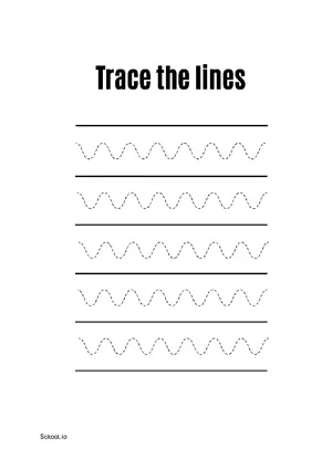 Free Printable Line Tracing Worksheets 96 For Kids Nursery/Kindergarten/Preschool