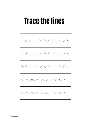 Free Printable Line Tracing Worksheets 100 For Kids Nursery/Kindergarten/Preschool