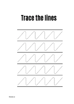 Free Printable Line Tracing Worksheets 107 For Kids Nursery/Kindergarten/Preschool