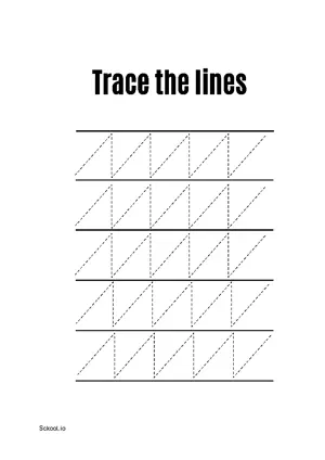 Free Printable Line Tracing Worksheets 111 For Kids Nursery/Kindergarten/Preschool