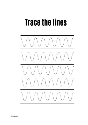 Free Printable Line Tracing Worksheets 112 For Kids Nursery/Kindergarten/Preschool